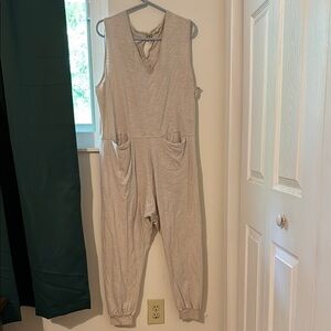 Sleeveless Beige Jumpsuit